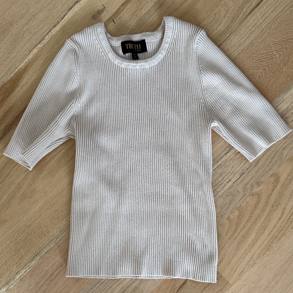Truth Ivory Ribbed Knit Tee